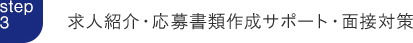 step3: 求人紹介・応募書類作成サポート・面接対策